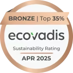 EcoVadis-Bronzemedaille, Nachhaltigkeitsrating, Top 35 Prozent, April 2025